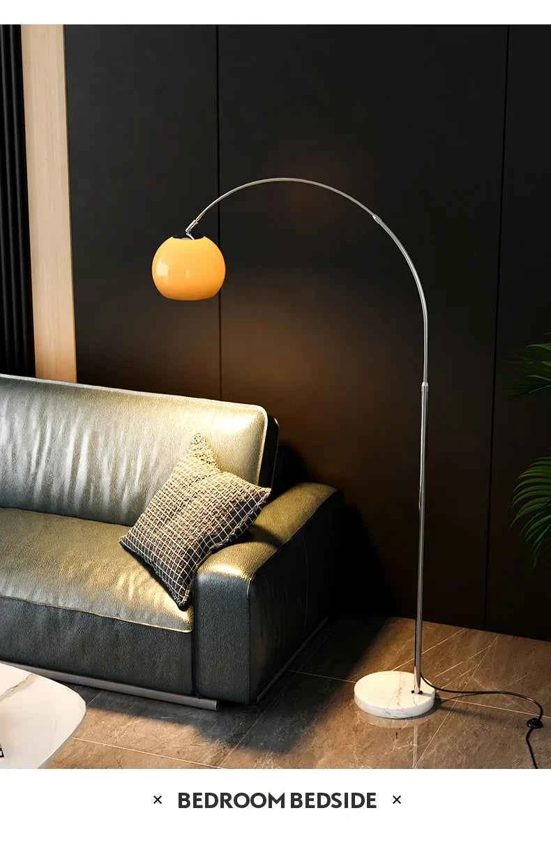 Nordic Living Room Atmosphere Floor Lamp Fishing Lamp Sofa Side Marble Standing Lamp Light Luxury LED Light Bedroom Bedside Lamp