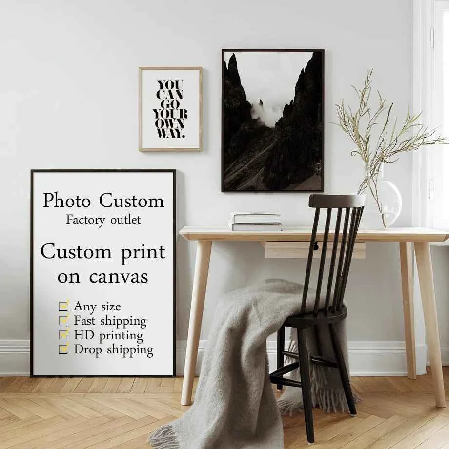 Wall Art With Your Photo Painting Decoration Picture for Living Room Personalized Gift Custom Poster Any Size Print Canvas