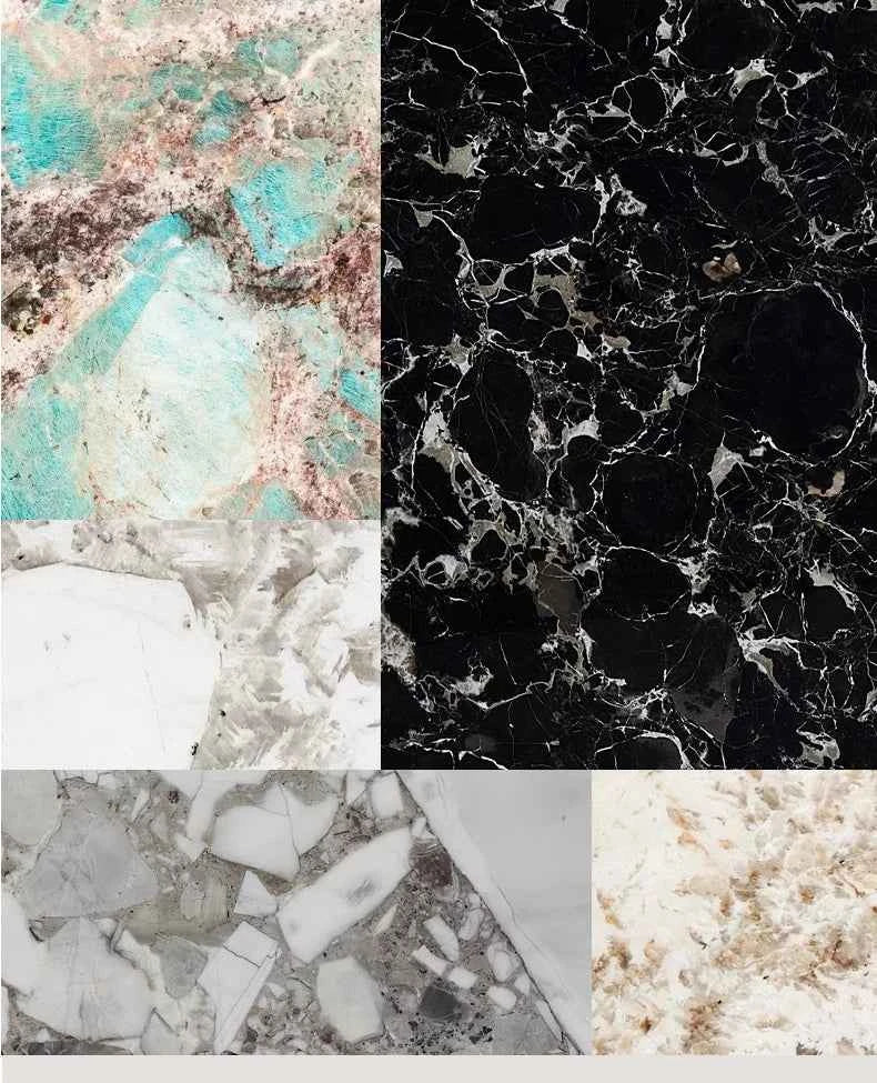 "Luxury Natural Stone Coffee Table - Italian Designer Marble Tea Table, Artistic Freeform Shape for Modern Living Room"