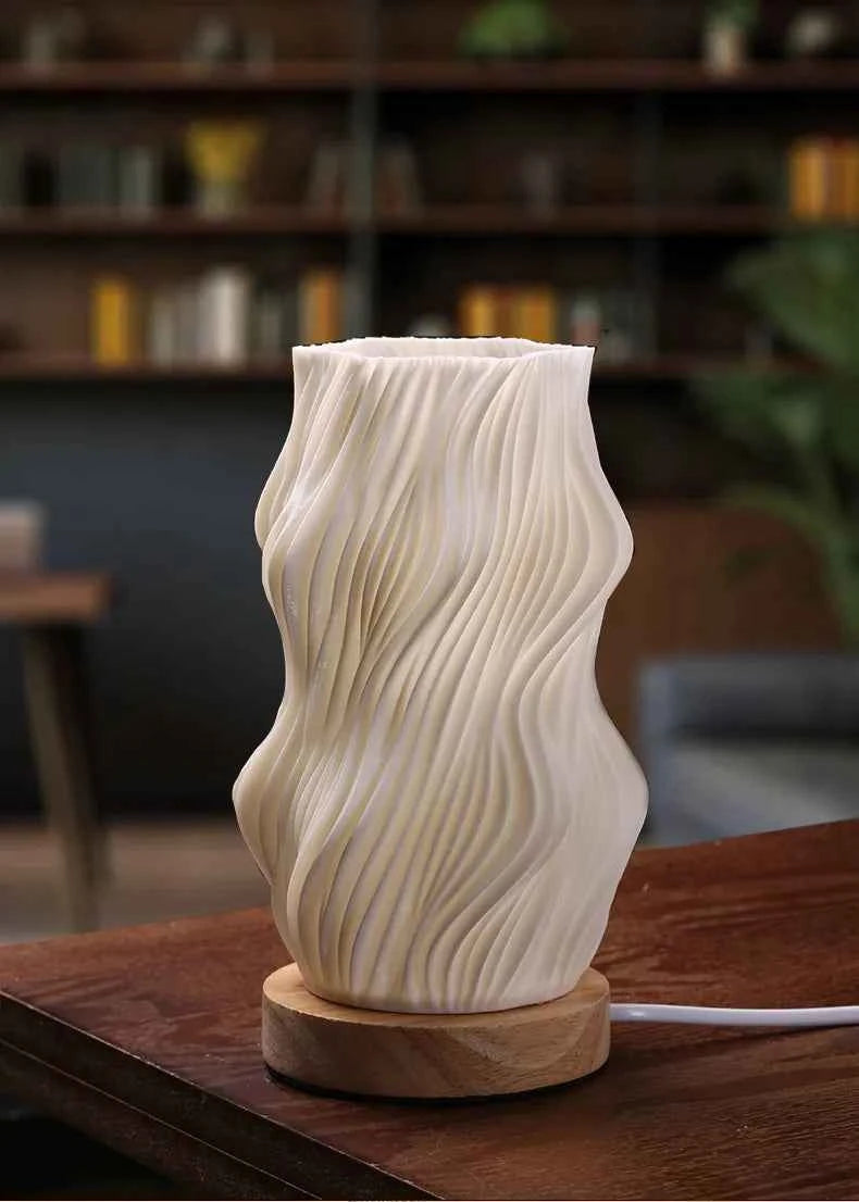 Flower Vase Table Lamp ins Cream Style Creative Atmosphere Light USB Rechargeable Bedside Night Light Desktop Decoration