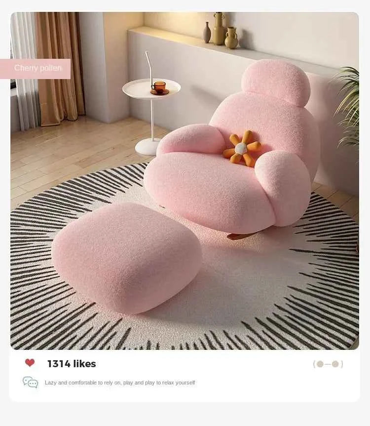 Big White Rocking Chair - Stylish Single Lazy Sofa for Living Room, Balcony, and Bedroom