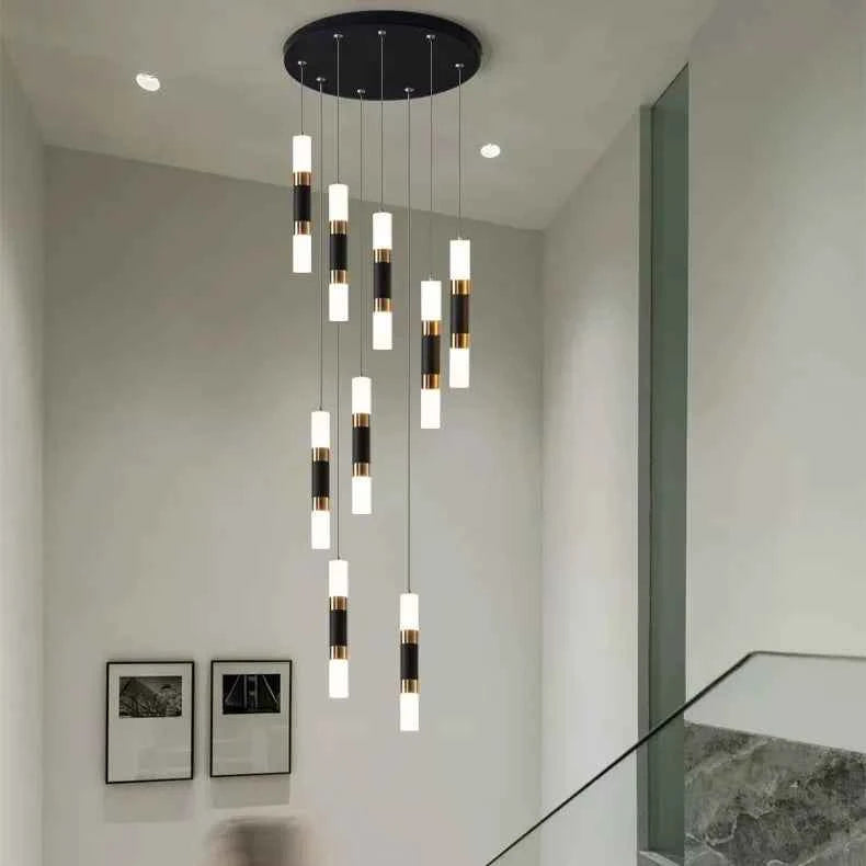 Modern Ceiling Chandelier Indoor Stair LED Decoration Chandelier Living Room Staircase Pendant Lights Duplex House Hanging Lamp