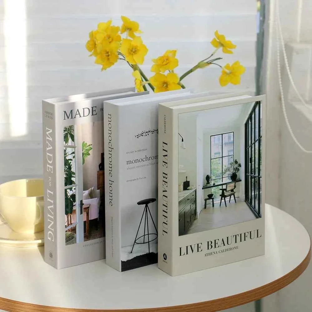 3Pcs/Set Luxury Decoration Fake Books Rich in layers Set of fake books Home Decor Ornaments cosmetic room Coffee Table Book