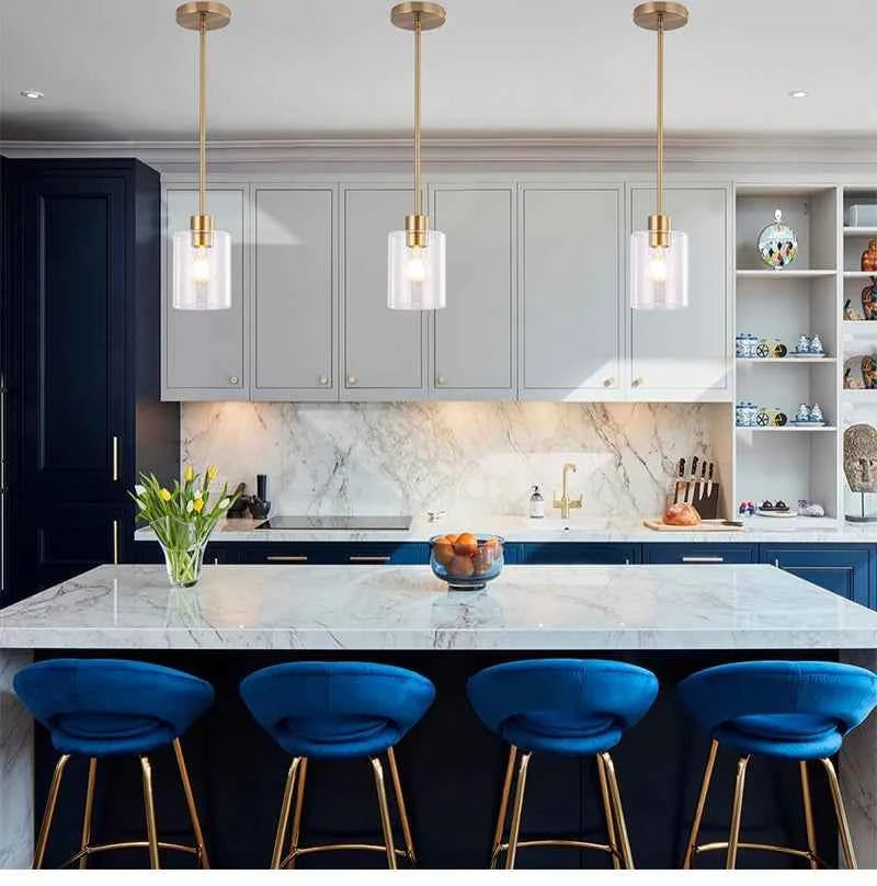 ﻿ Modern Industrial Pendant Lamp Glass Hanging  Adjustable height Kitchen Dining Room Bedroom Bedside bathroom Decor Lights