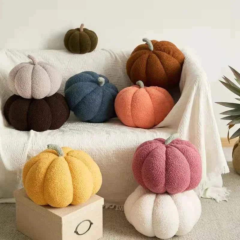 Thanksgiving Pumpkin Pillow, 3D Pumpkin Shaped Pillow Plush Pillow Decorative Pumpkin Throw Pillows for Autumn Fall Bedroom Sofa