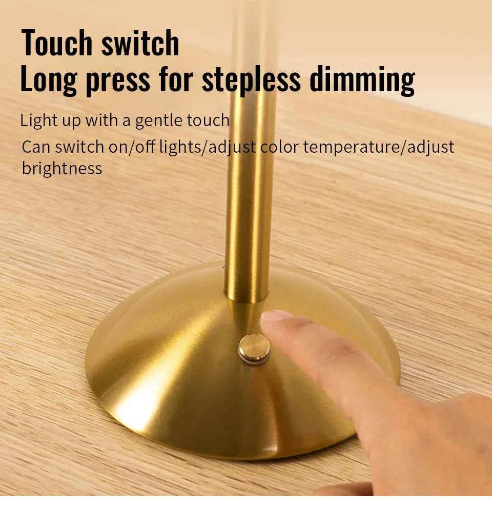 LED Table Lamp Touch Lamp Reading Light Rechargeable Light Wireless Retro Night Lamp Nordic For Study Bedroom Desk Lamp Bar Home