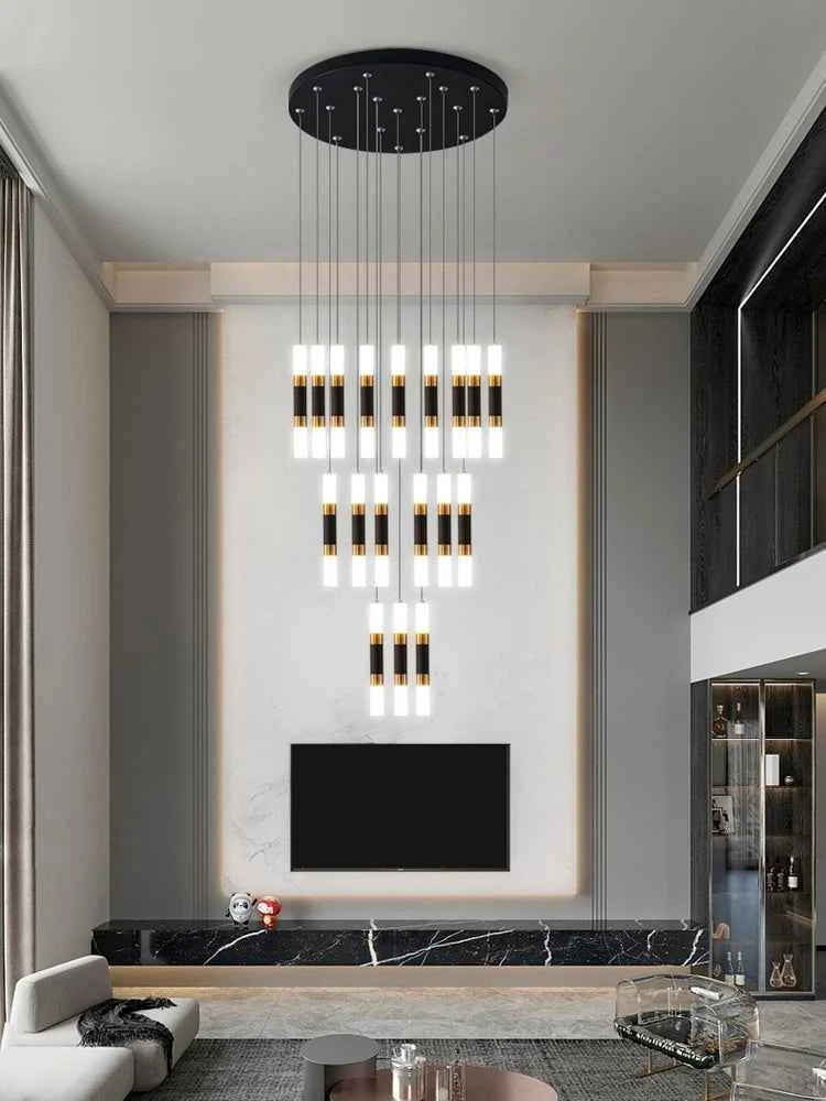 Modern Ceiling Chandelier Indoor Stair LED Decoration Chandelier Living Room Staircase Pendant Lights Duplex House Hanging Lamp