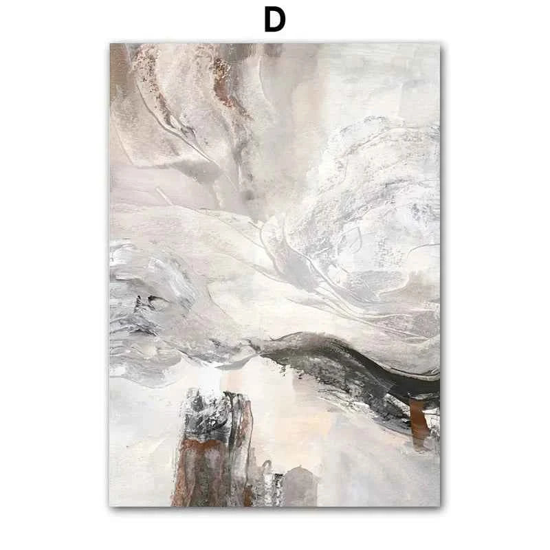 Wall Art Beige White Flower Vintage Abstract Geometry Print Living Room Home Decoration Poster Canvas Painting Wall Pictures