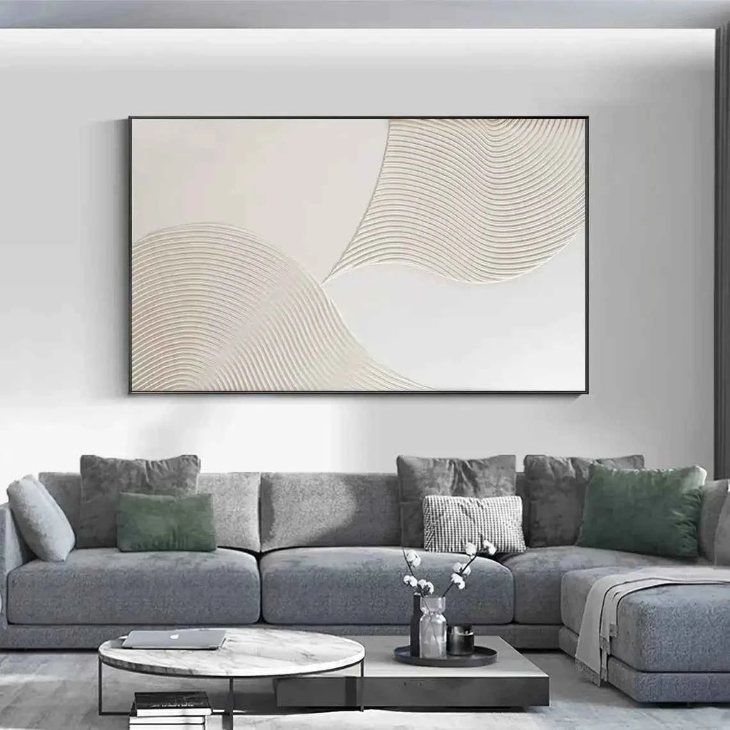 Textured Wall Art White Wall Art Hand Painted Canvas Large Abstract Decor Oil Paintings Bedroom Decor Modern Art For Living R
