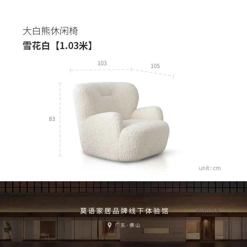 Lazy Lounge Sofa Chair - Modern Luxury Recliner for Living Room, Ergonomic Comfortable Vanity Furniture