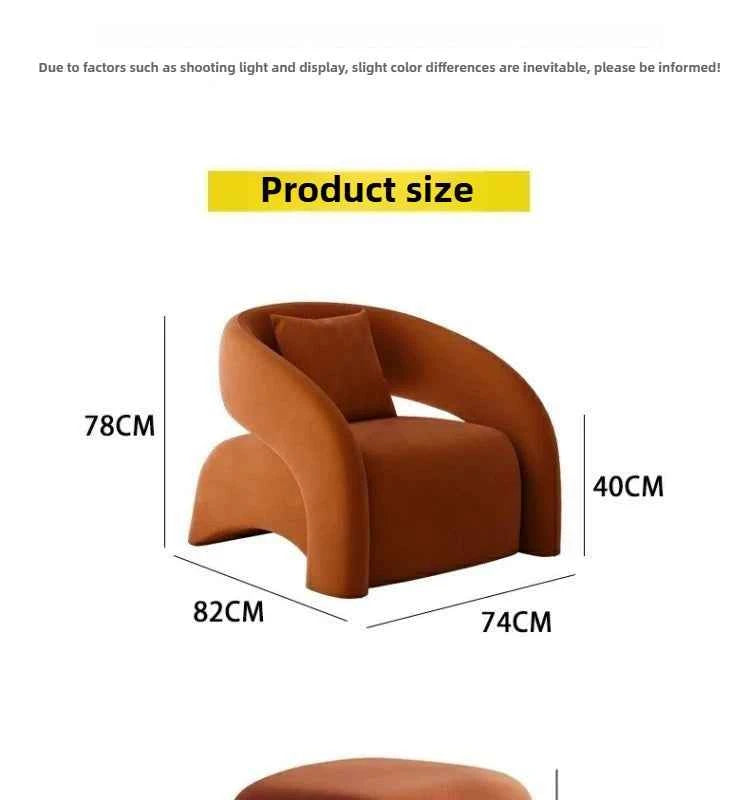 Minimalist Sofa Chair for Leisure - Curved Balcony Chair for Lazy Living Room