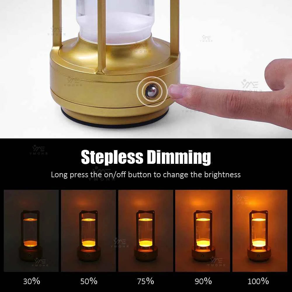 16 Modes Table Lamp LED Rechargeable Dimmable Mood Light Crystal Candle Room Decoration Portable Night Lights For Home Bar Gift