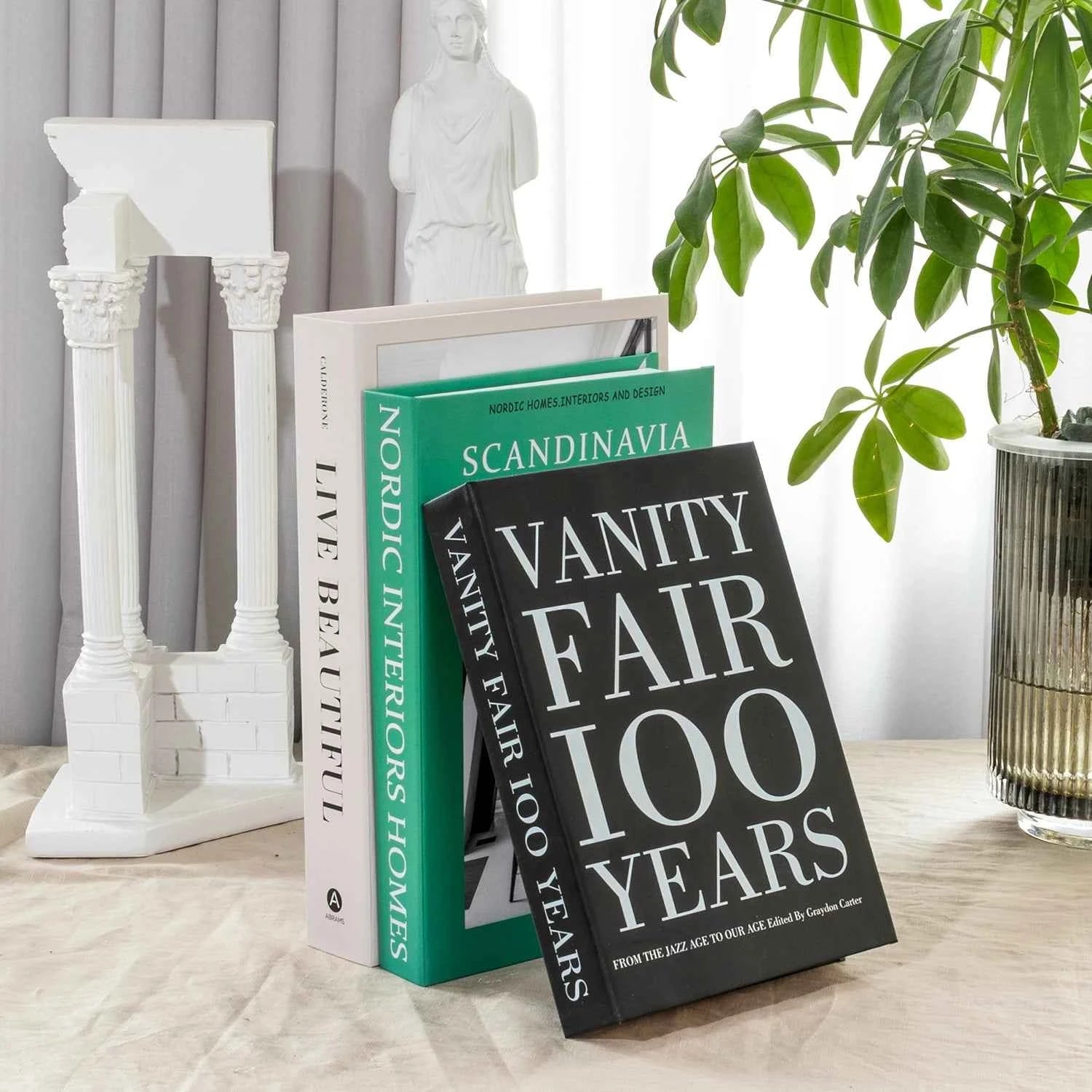 New 3Pcs/Set Multiple Size Fake Books Ornament Decorative Fake Book For Home Bookshelf Decor Living Room Coffee Table Books