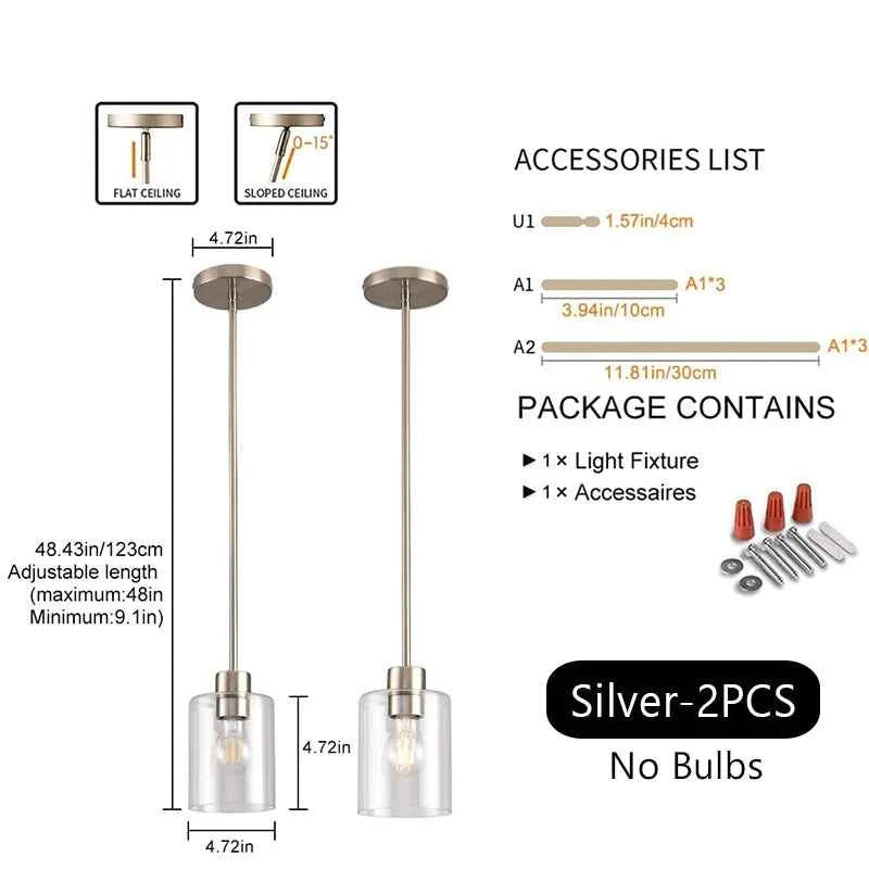 ﻿ Modern Industrial Pendant Lamp Glass Hanging  Adjustable height Kitchen Dining Room Bedroom Bedside bathroom Decor Lights