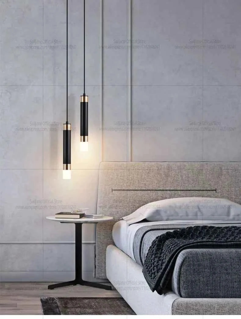 Modern LED Long Pendent Lamp Hanging Bedroom Bedhead pendant Light Suitable For Restaurant Bar Counter Decoration Chandelier