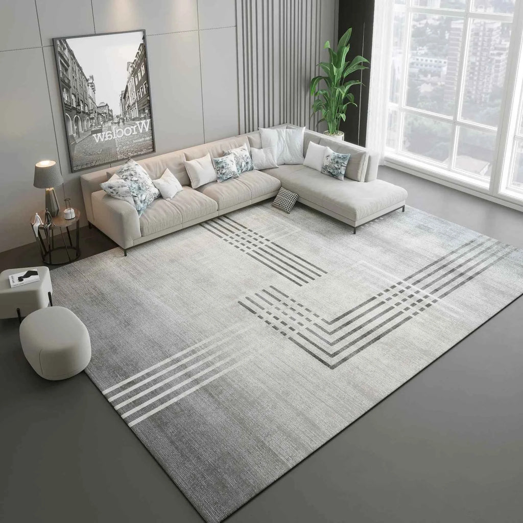 Modern Simple Living Room Decoration Carpet Large Area Soft Lounge Rug Gray Nordic Rugs for Bedroom Washable Anti-slip Floor Mat
