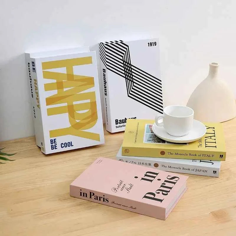 Home Decor Ornaments Living Room Study Soft Prop Book Box Luxury Coffee Table Books Modern Fake Books for Decoration