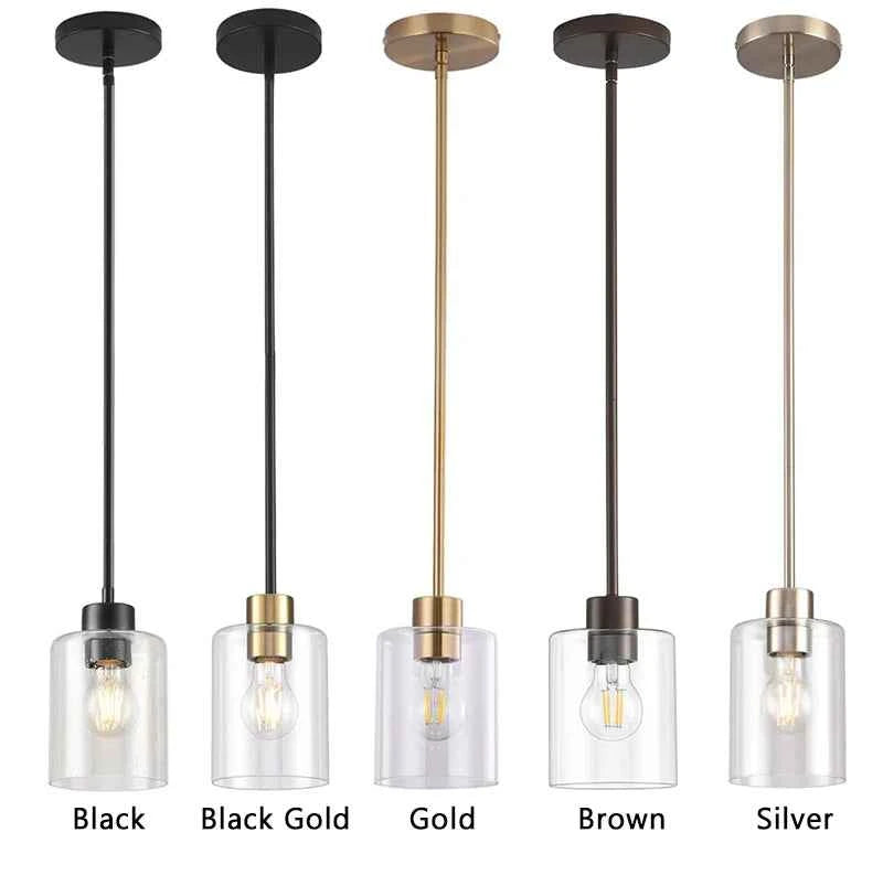 ﻿ Modern Industrial Pendant Lamp Glass Hanging  Adjustable height Kitchen Dining Room Bedroom Bedside bathroom Decor Lights