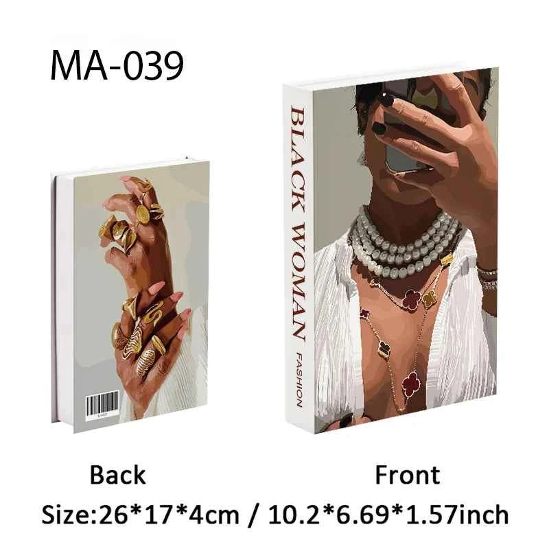 Luxury Openable Fake Books Box Decoration Fashion Black Women Magazine Coffee Table Book Villa Hotel Home Decor Shooting Props