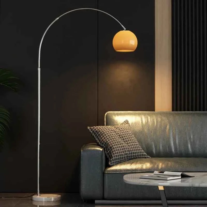 Nordic Living Room Atmosphere Floor Lamp Fishing Lamp Sofa Side Marble Standing Lamp Light Luxury LED Light Bedroom Bedside Lamp
