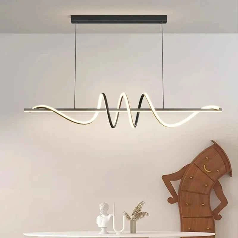 Minimalist Long Strip Restaurant Ceiling Chandelier Home Decor Bedroom Living Room Pendant Light Dining Table Bar Hanging Lamps
