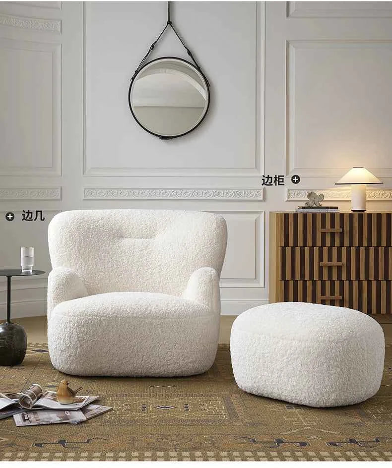 Lazy Lounge Sofa Chair - Modern Luxury Recliner for Living Room, Ergonomic Comfortable Vanity Furniture