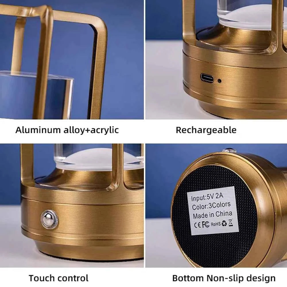 16 Modes Table Lamp LED Rechargeable Dimmable Mood Light Crystal Candle Room Decoration Portable Night Lights For Home Bar Gift