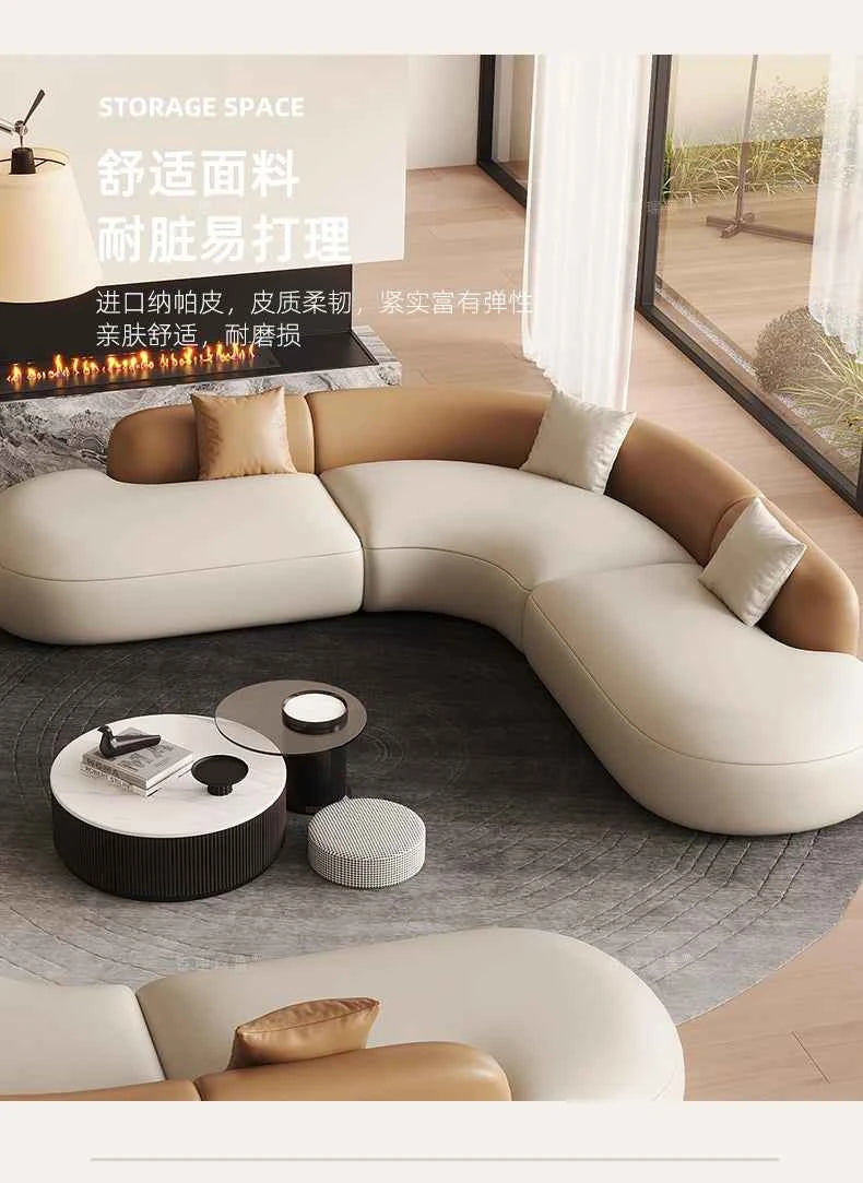 Curved Individual Living Room Sofas Corner Recliner Luxury Nordic Sofas Modern Cloud Single Floor Designer Wood Divano Furniture