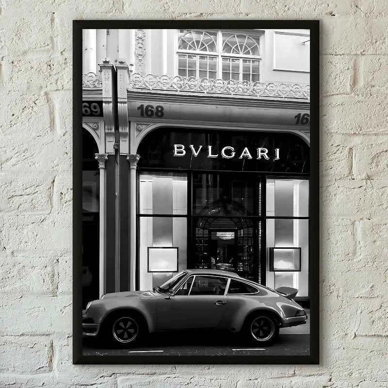 1PC Black And White Luxury Car Art Poster Poster Paper Print Home Living Room Bedroom Entrance Bar Cafe Art Painting Decoration