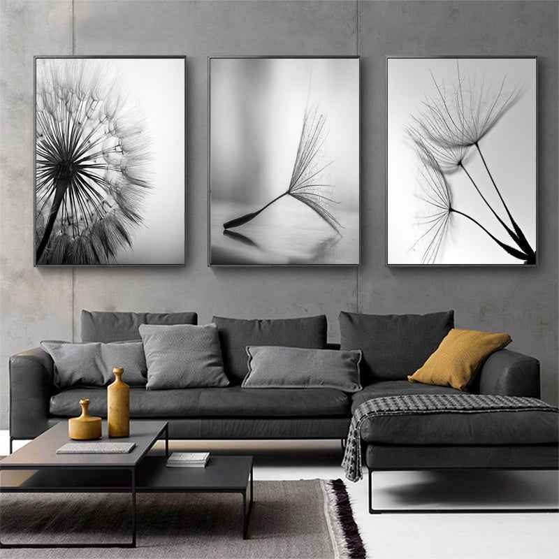 Black White Dandelion Flower Wall Art Prints And Poster Nordic Living Room Wall Art Decorative Canvas Paintings For Home Decor