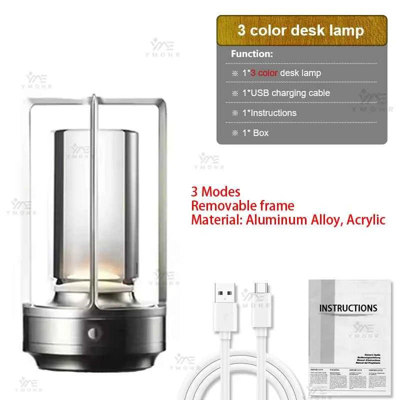 16 Modes Table Lamp LED Rechargeable Dimmable Mood Light Crystal Candle Room Decoration Portable Night Lights For Home Bar Gift