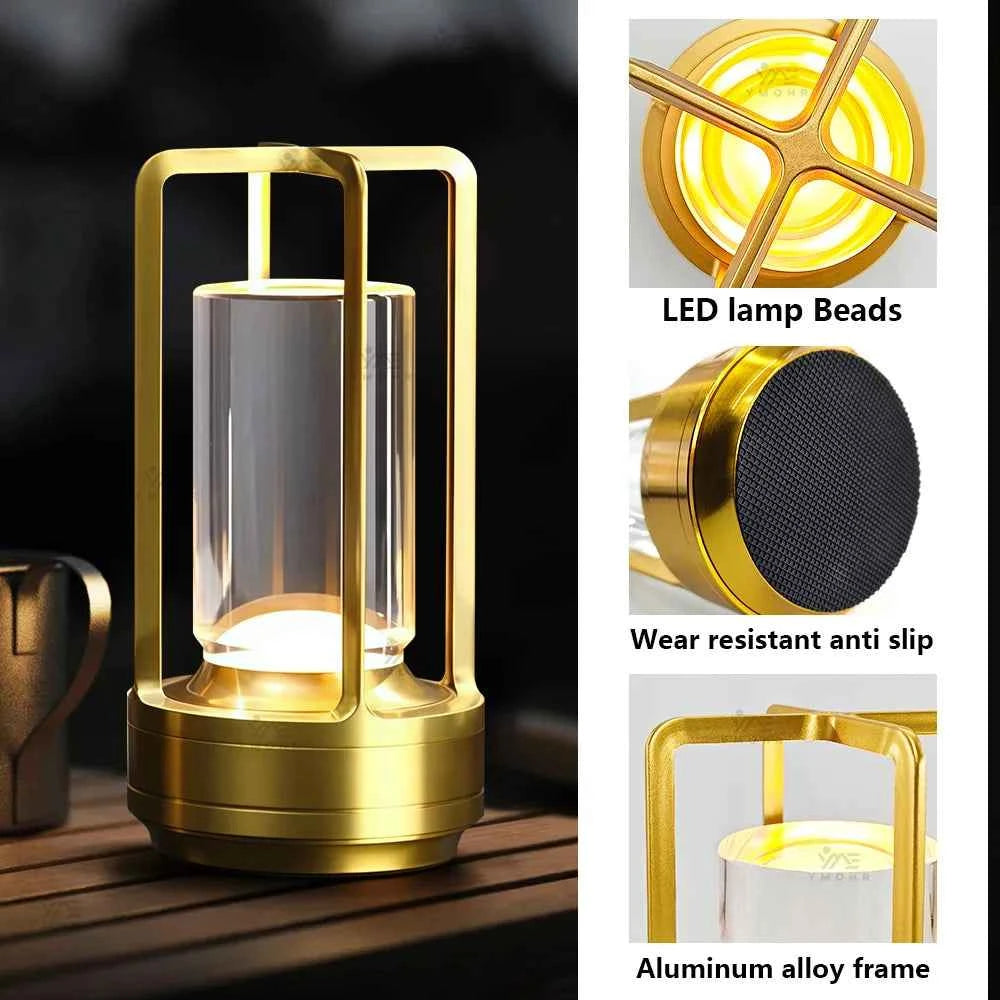 16 Modes Table Lamp LED Rechargeable Dimmable Mood Light Crystal Candle Room Decoration Portable Night Lights For Home Bar Gift