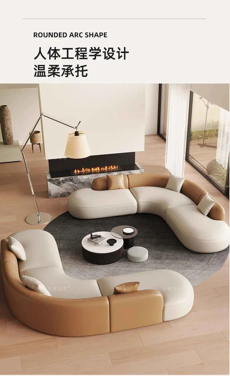 Curved Individual Living Room Sofas Corner Recliner Luxury Nordic Sofas Modern Cloud Single Floor Designer Wood Divano Furniture