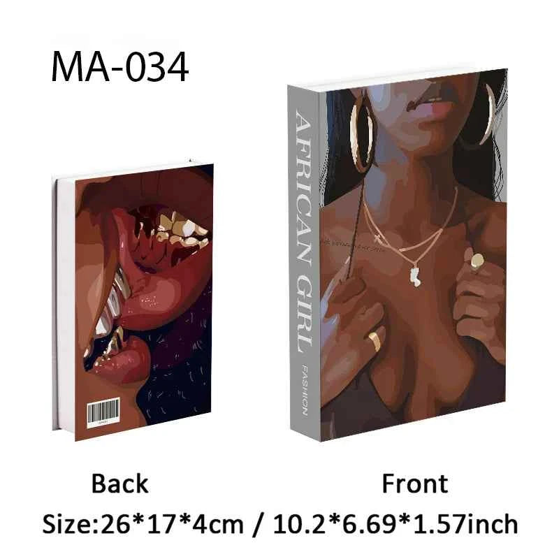 Luxury Openable Fake Books Box Decoration Fashion Black Women Magazine Coffee Table Book Villa Hotel Home Decor Shooting Props