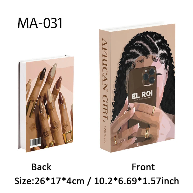 Luxury Openable Fake Books Box Decoration Fashion Black Women Magazine Coffee Table Book Villa Hotel Home Decor Shooting Props - The Homemakers Hub