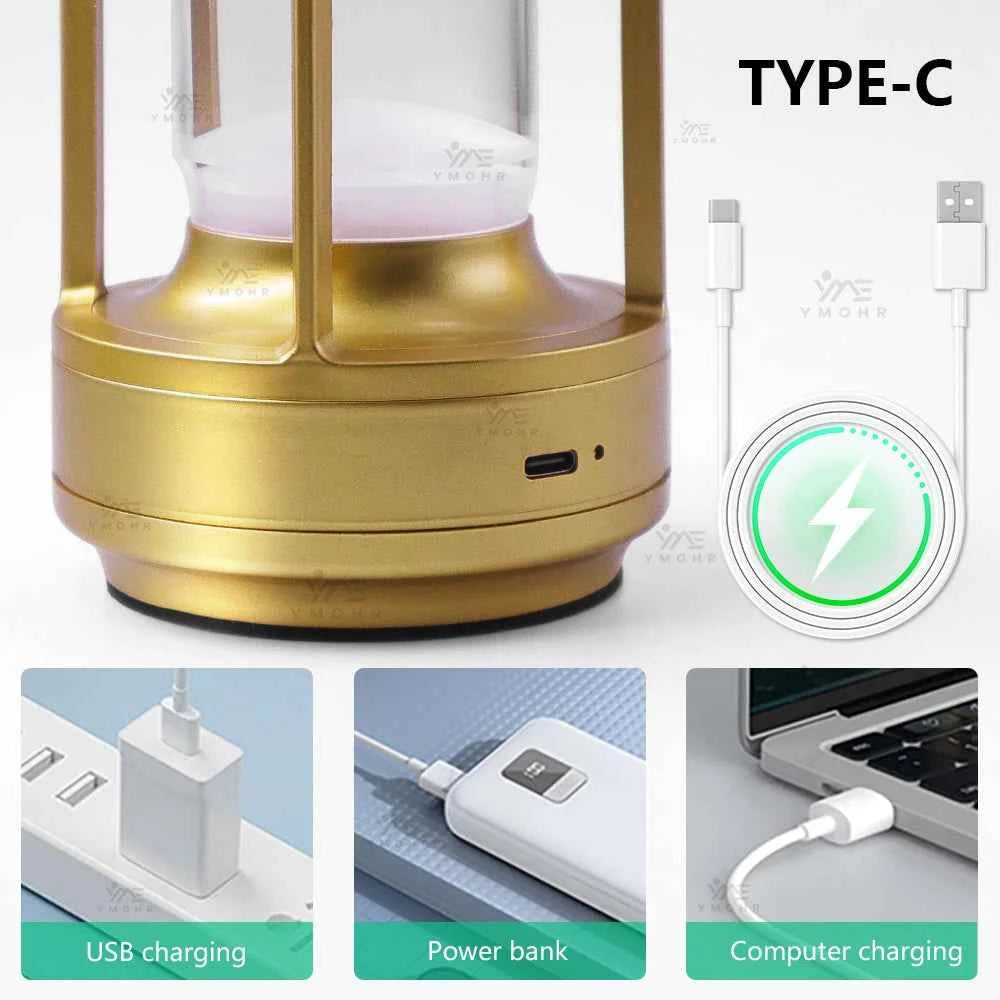 16 Modes Table Lamp LED Rechargeable Dimmable Mood Light Crystal Candle Room Decoration Portable Night Lights For Home Bar Gift