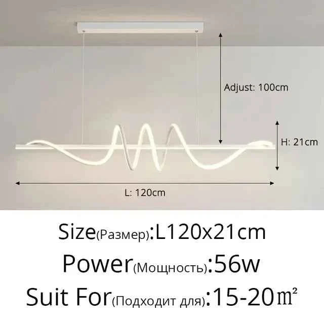 Minimalist Long Strip Restaurant Ceiling Chandelier Home Decor Bedroom Living Room Pendant Light Dining Table Bar Hanging Lamps