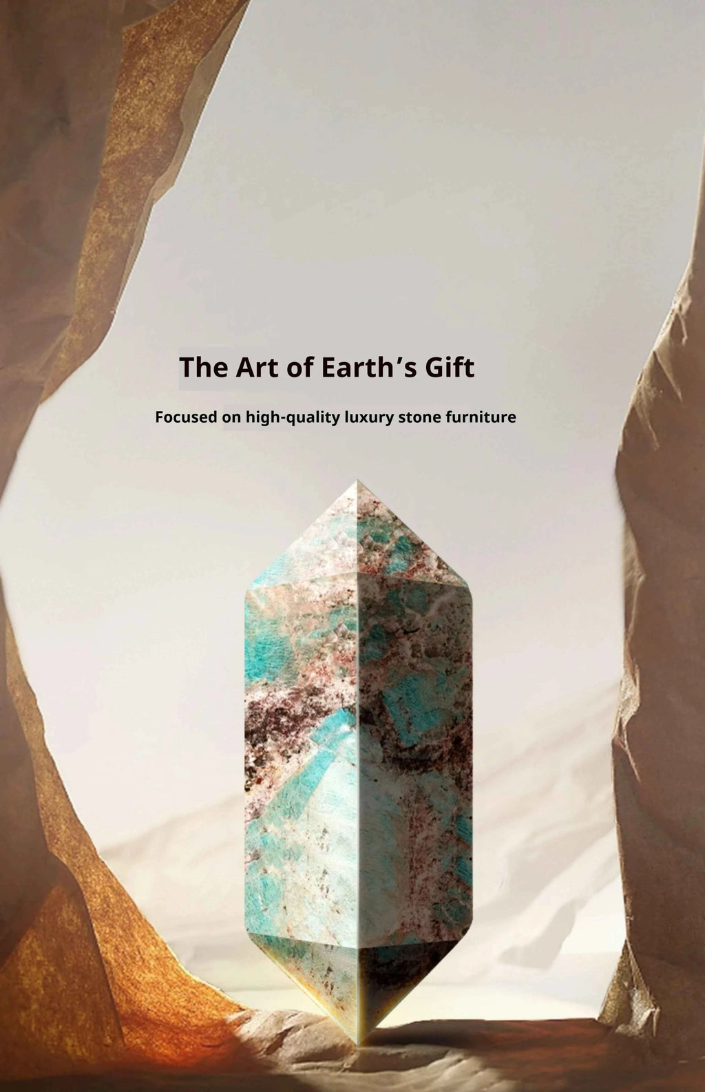 "Luxury Natural Stone Coffee Table - Italian Designer Marble Tea Table, Artistic Freeform Shape for Modern Living Room"