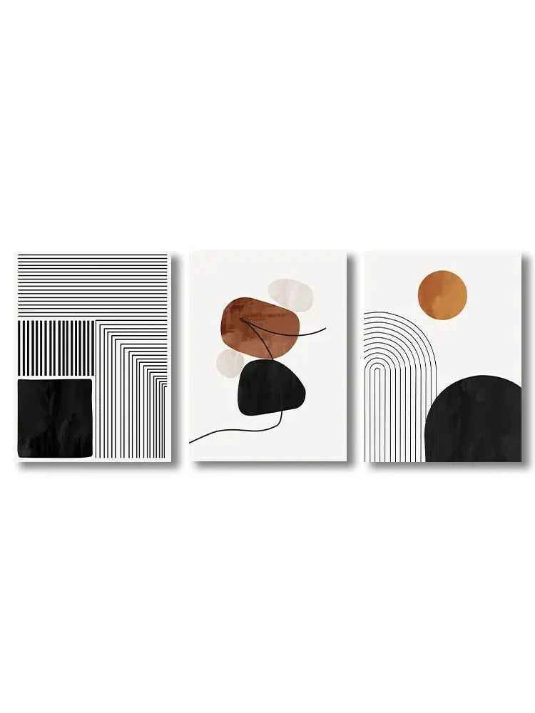 White Black Line Art Canvas Prints Geometry Abstract Wall Art Decorative Posters For Living Room Nordic Bedroom Decor Pictures
