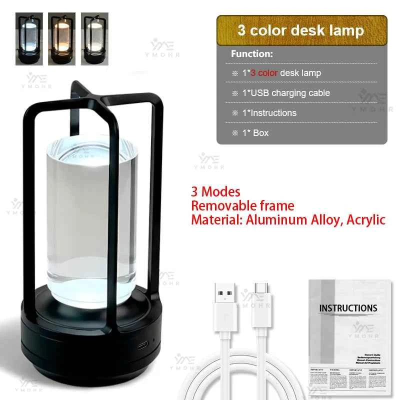 16 Modes Table Lamp LED Rechargeable Dimmable Mood Light Crystal Candle Room Decoration Portable Night Lights For Home Bar Gift