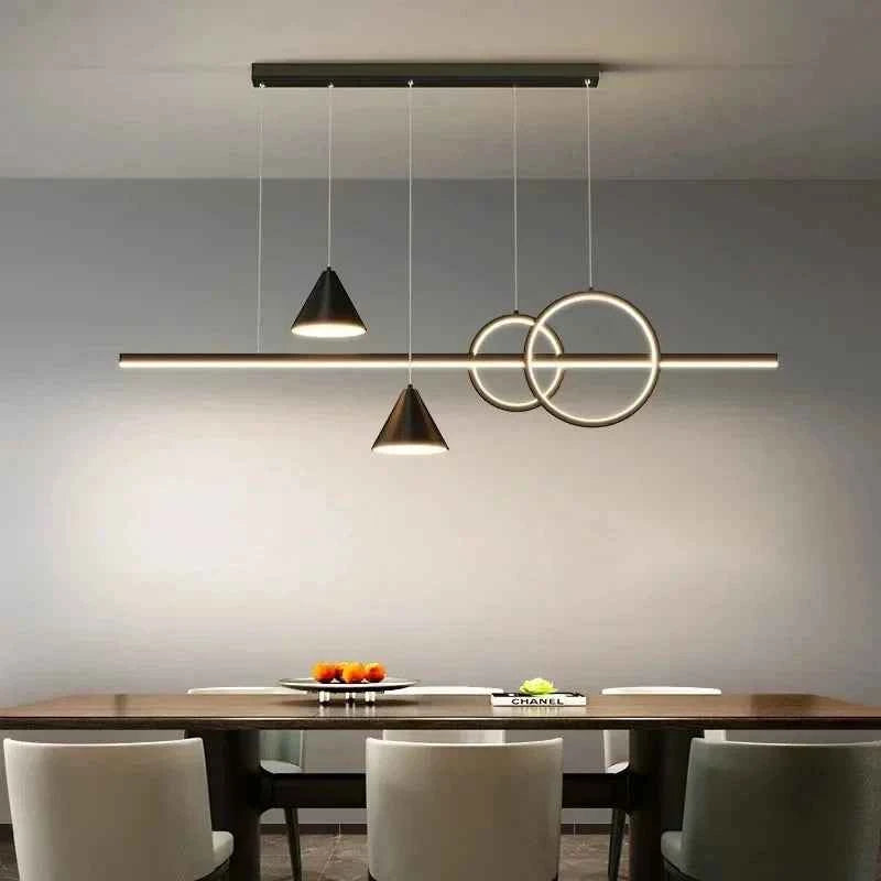 Minimalist Long Strip Restaurant Pendant Lamp Home Interior Decor Living Room Ceiling Chandelier Bar Table Cafe Hanging Lights