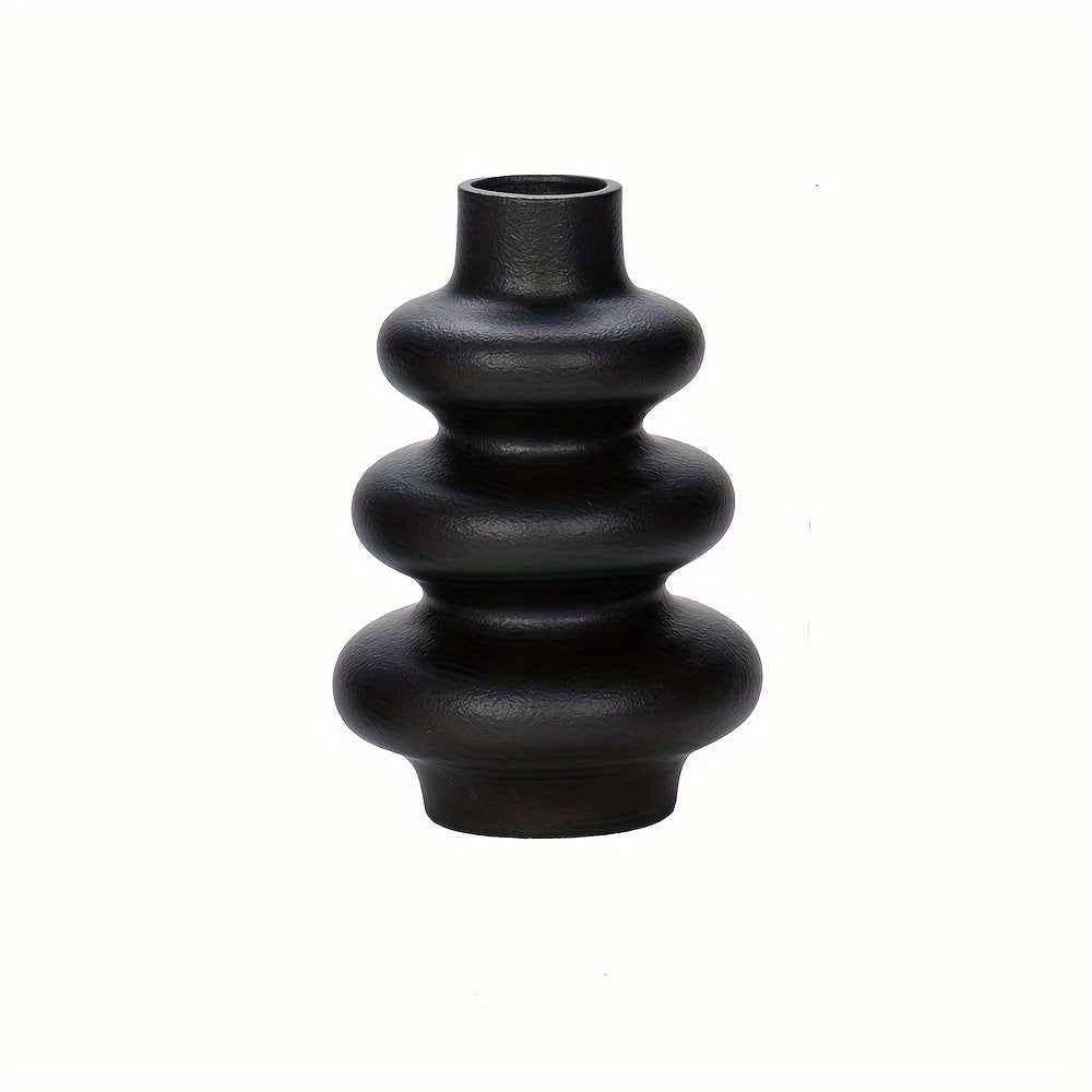 Modern Boho Ceramic Vase - Geometric Spiral Design Nordic Minimalist Vase for Pampas Grass, White Ceramic Centerpiece for Dining Room, Living Room, Wedding & Entryway Decor, Vases Home Decor