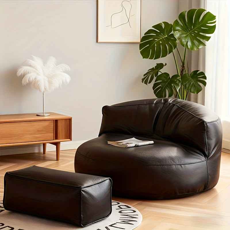 2025 Unique Bean Bag Cover Pouf with Ottoman Beanbag Chair Lazy Armchair Couch, Soft and Comfortable, Bean Bag Chairs for Adults, Easy to Clean for Floor Seating, Lounge Relaxing, Video Games, Movie Night