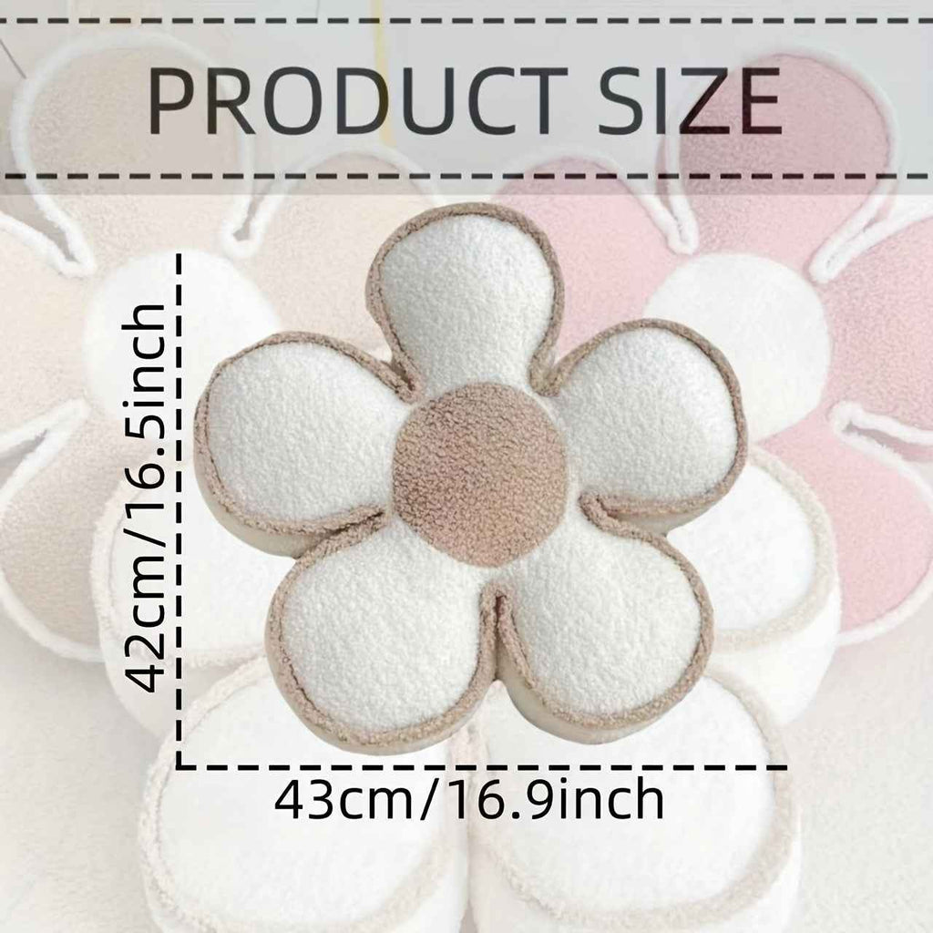 Chic Geometric Flower Throw Pillow - Soft, Washable Polyester Cushion for Bed & Sofa Decor