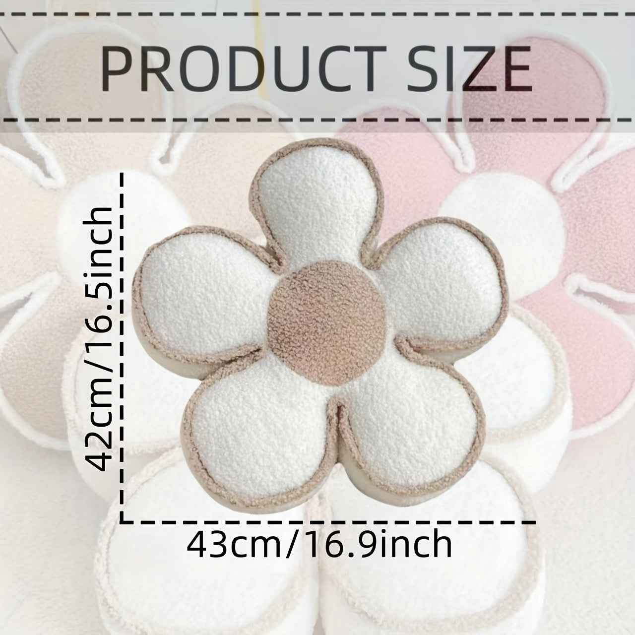 Chic Geometric Flower Throw Pillow - Soft, Washable Polyester Cushion for Bed & Sofa Decor