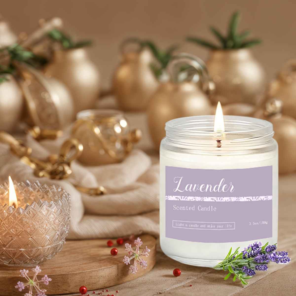 1pc/6pcs Home Fragrance Candle Gift Set, Lavender Candle, 37.8oz 300-Hour Long-Lasting Candle, Birthday, Valentine'S Day, Christmas, Anniversary Present