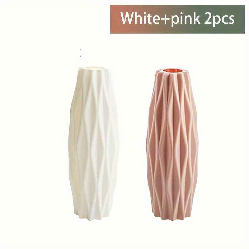 Multi piece set of Nordic plastic vases, imitating ceramic vases, suitable for home living room and dining table decoration, St. Patrick's Day Easter decoration, beauty room decoration, spring home decoration