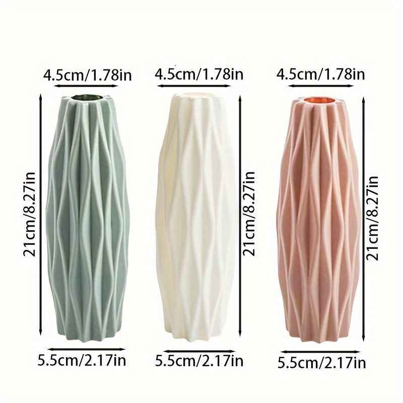 Multi piece set of Nordic plastic vases, imitating ceramic vases, suitable for home living room and dining table decoration, St. Patrick's Day Easter decoration, beauty room decoration, spring home decoration