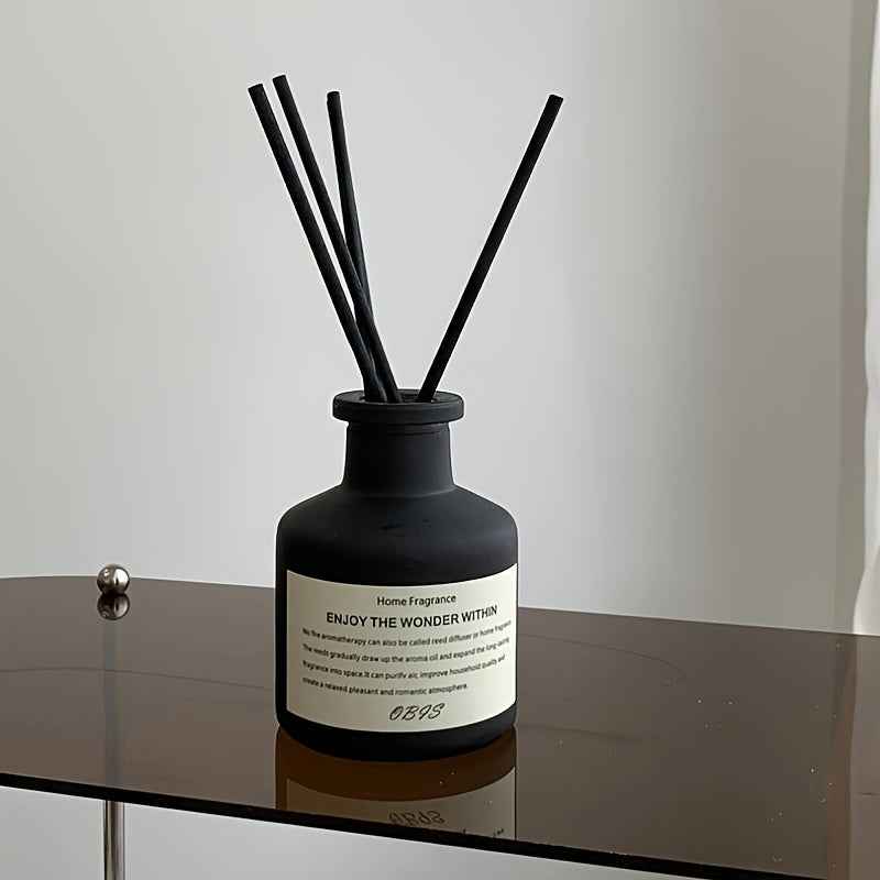 Fireless Indoor Rattan Bottle Companion Gift Essential Oil Fragrance Hotel Bathroom Air Freshener Black and White Round Bottle 50ml