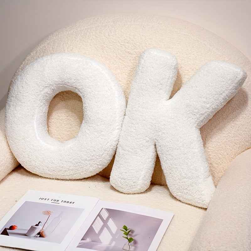 White Creative DIY Letter Throw Pillow Combine the Letters You want Freely Soft Throw Pillows Sofa Cushion Good Home Decoration Items Dress up as You Want A Creative and Wonderful Item for A Festival or Birthday Halloween And